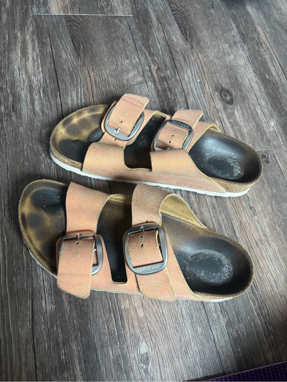 Birkenstock Arizona Suede Double Strap Sandals - Brown/Tan
